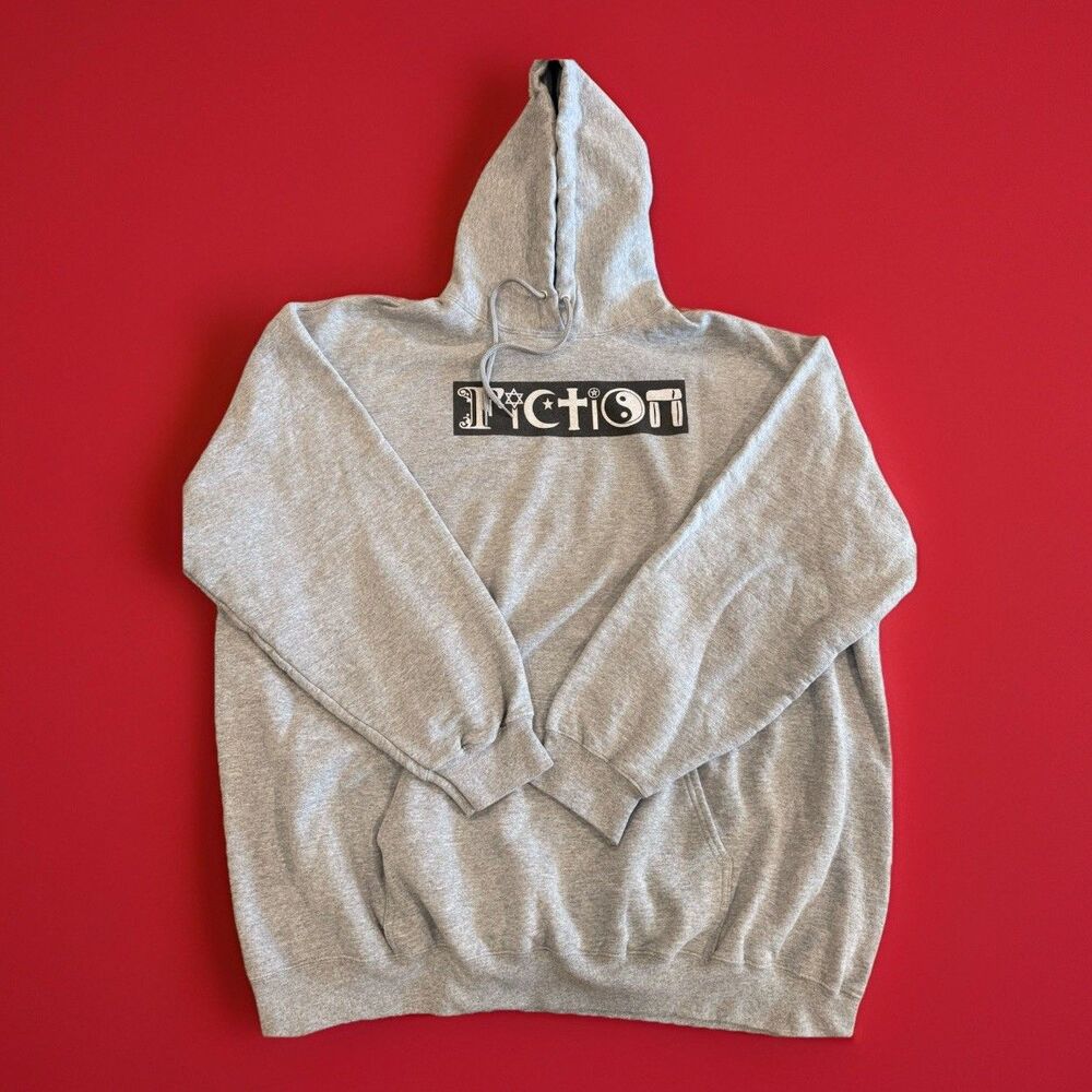 BIG & TALL “Fiction” Heavyweight Sweatshirt Hoodie Size 3XLT Grey GUC